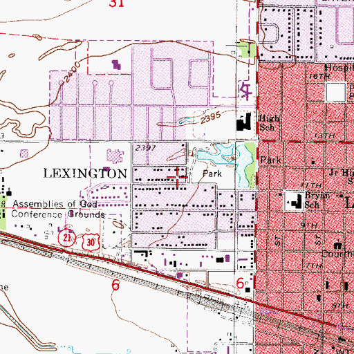 Topographic Map of Parkview Baptist Church, NE