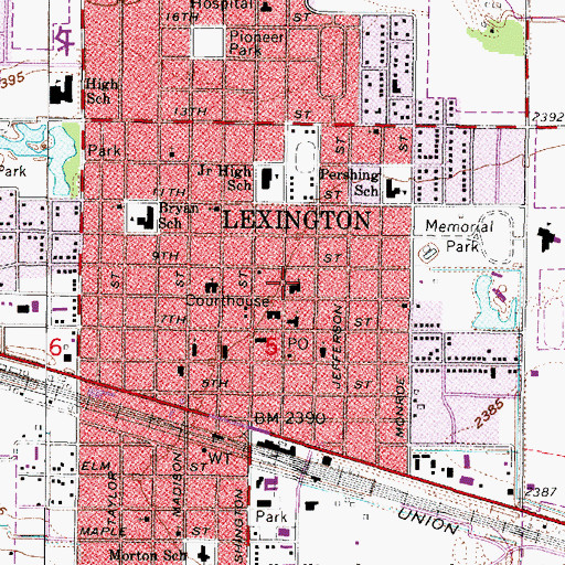 Topographic Map of First United Methodist Church, NE