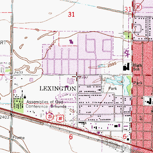 Topographic Map of First Christian Church, NE