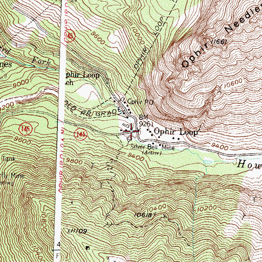 Topographic Map of Ophir Loop, CO