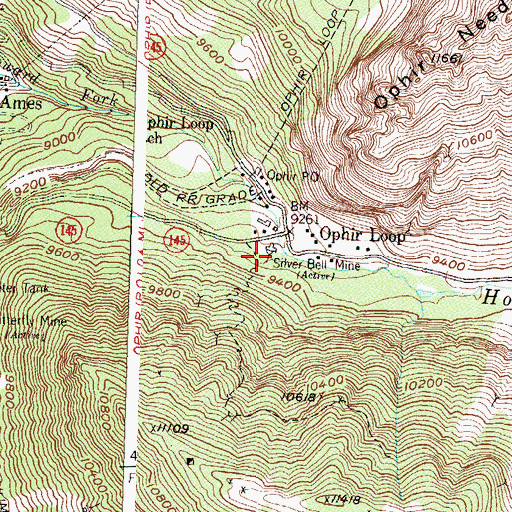Topographic Map of Silver Bell Mine, CO