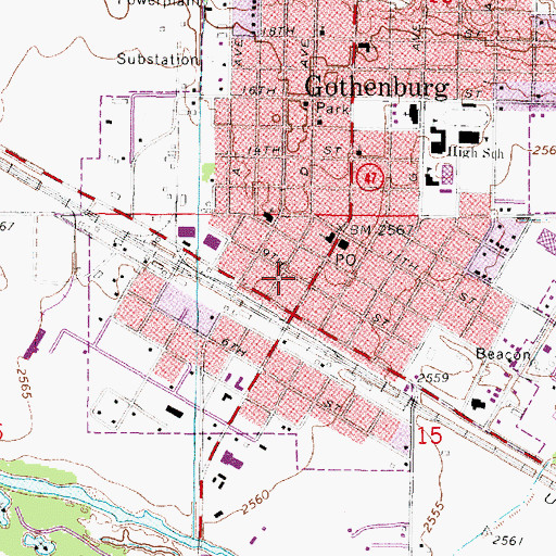 Topographic Map of Gothenburg Police Department, NE