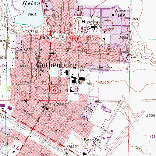 Topographic Map of Gothenburg Public Schools, NE