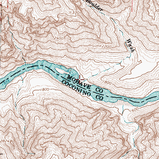 Topographic Map of Boulder Wash, AZ