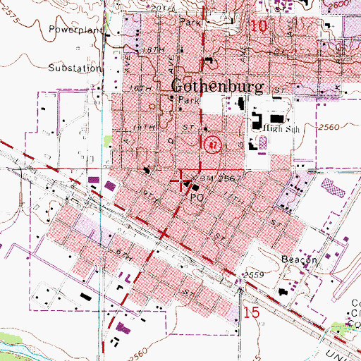 Topographic Map of First Presbyterian Church, NE