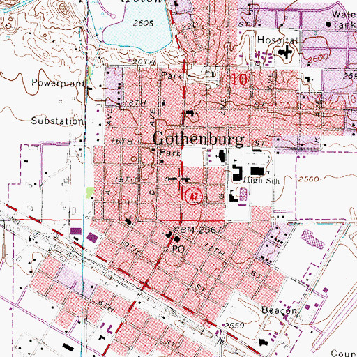 Topographic Map of First United Methodist Church, NE