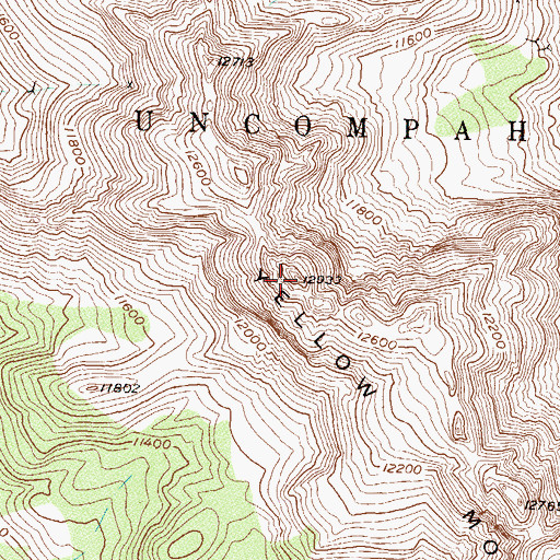 Topographic Map of Yellow Mountain, CO