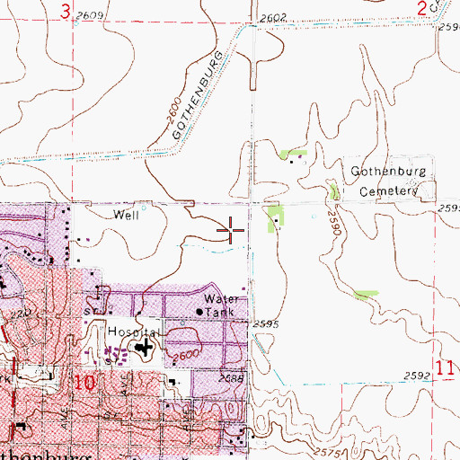 Topographic Map of Hilltop Estates, NE