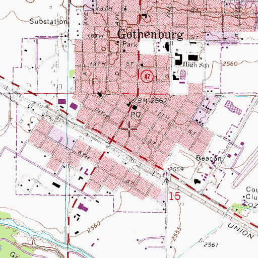 Topographic Map of Gothenburg Vision Clinic, NE