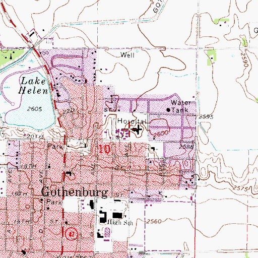 Topographic Map of Gothenburg Family Practice, NE