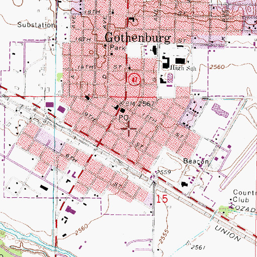 Topographic Map of Gothenburg Medical Arts, NE