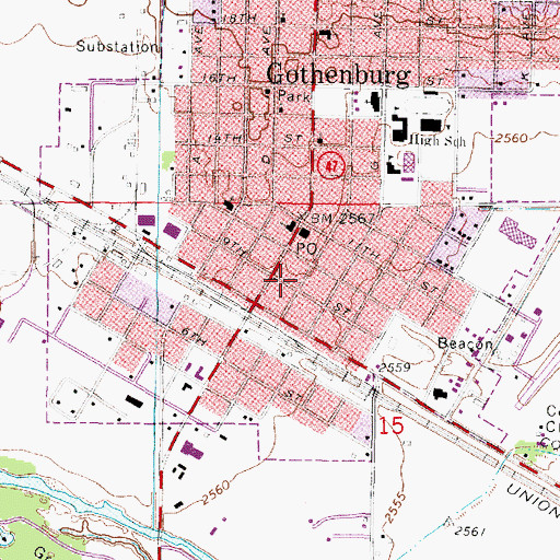 Topographic Map of Gothenburg Dental Clinic, NE