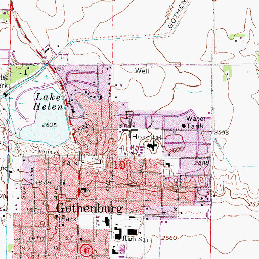 Topographic Map of Crestview Senior Housing, NE