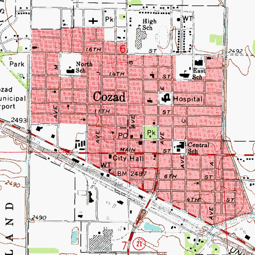 Topographic Map of Wilson Public Library, NE