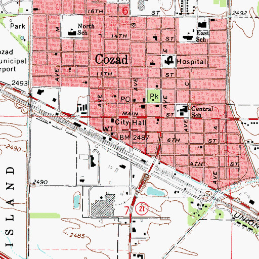 Topographic Map of Cozad Vision Clinic, NE