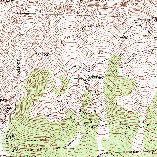 Topographic Map of Carbonero Mine, CO