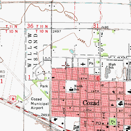 Topographic Map of Living Hope Assembly of God Church, NE