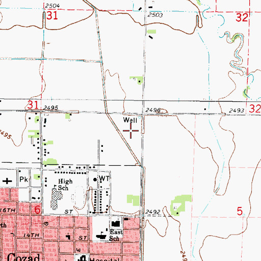 Topographic Map of Church of Christ, NE