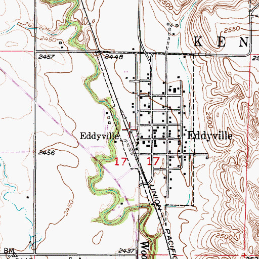 Topographic Map of Eddyville (historical), NE