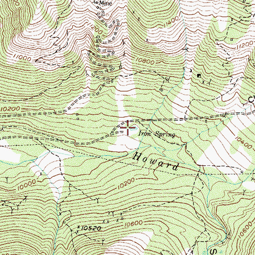 Topographic Map of Iron Spring, CO