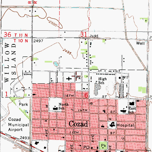 Topographic Map of Centennial Park, NE