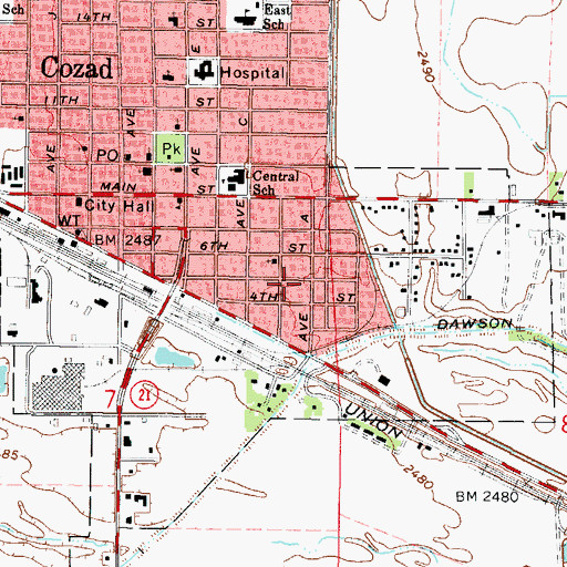 Topographic Map of Frenchy Park, NE