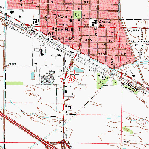 Topographic Map of Bellamy Ballpark, NE