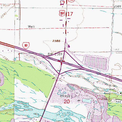 Topographic Map of Interchange 237, NE
