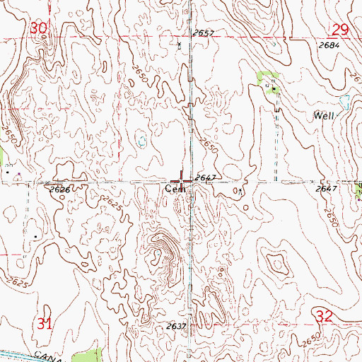 Topographic Map of Swedish Crosses Cemetery Historical Marker, NE