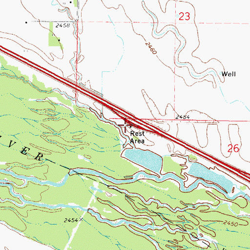 Topographic Map of Cozad Rest Area Eastbound, NE