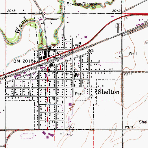 Topographic Map of Shelton School (historical), NE