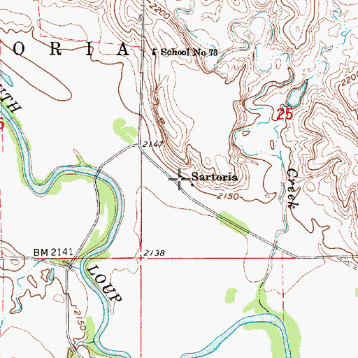 Topographic Map of Sartoria Post Office (historical), NE