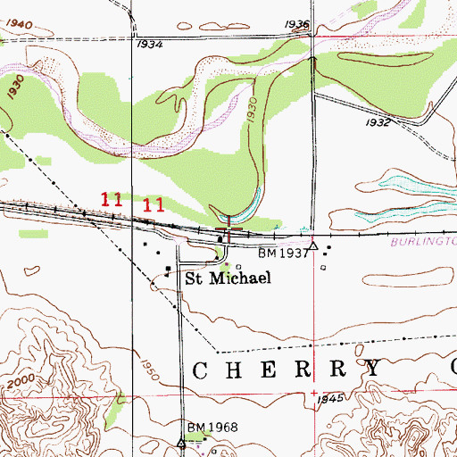Topographic Map of Saint Michael, NE