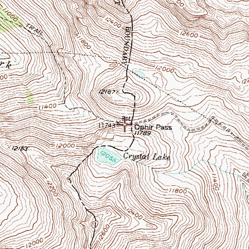 Topographic Map of Ophir Pass, CO