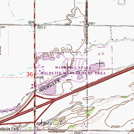 Topographic Map of Windmill State Wildlife Management Area, NE