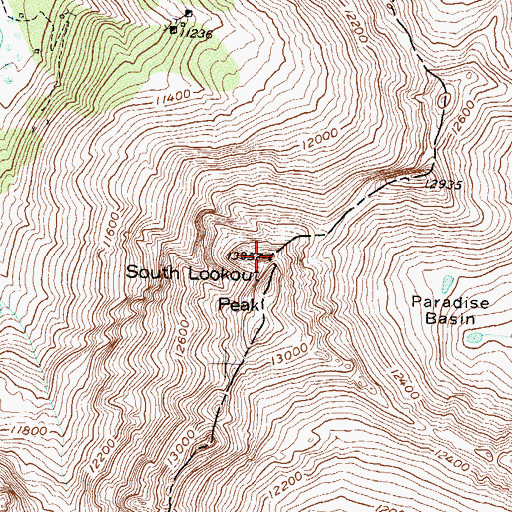 Topographic Map of South Lookout Peak, CO