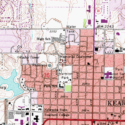 Topographic Map of Vietnam Memorial, NE