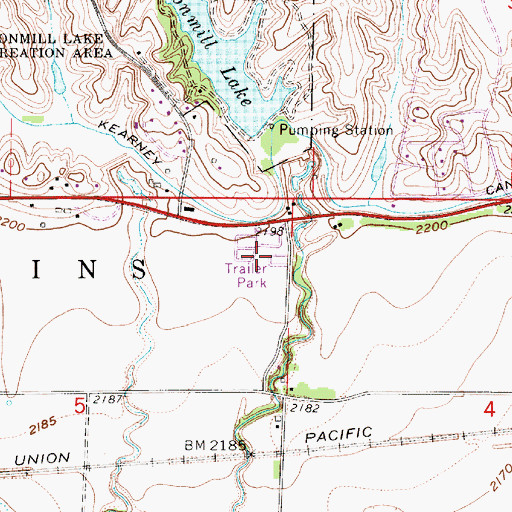 Topographic Map of Sheens Trailer Court, NE