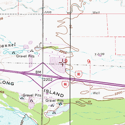 Topographic Map of Union Pacific State Recreation Area, NE