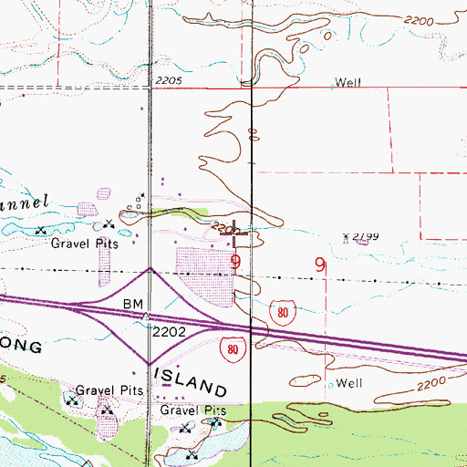 Topographic Map of Union Pacific Campground, NE