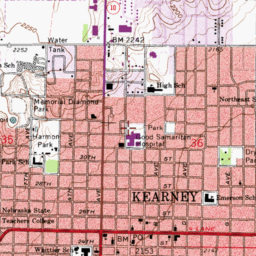 Topographic Map of Good Samaritan Hospital, NE