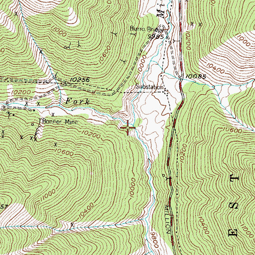 Topographic Map of Middle Fork Mineral Creek, CO