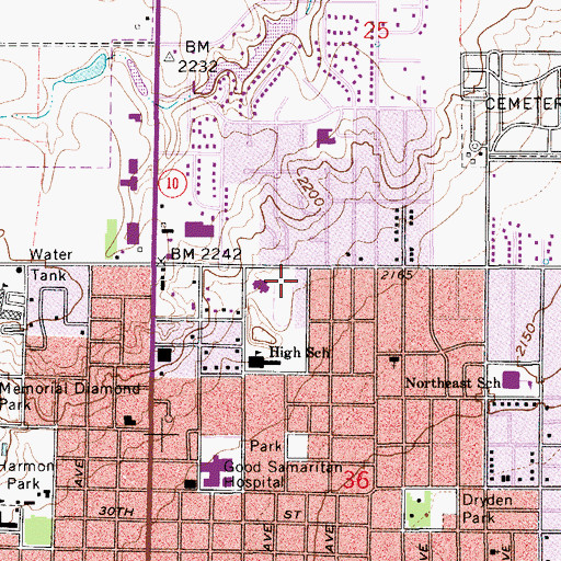 Topographic Map of Cambridge Court, NE