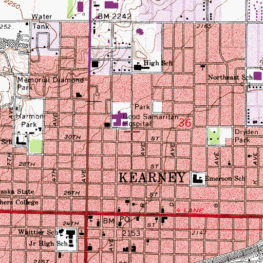 Topographic Map of Kearney Bone and Joint Clinic, NE