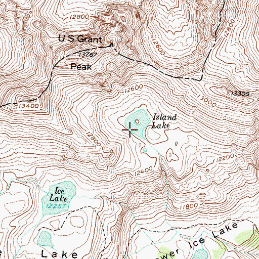 Topographic Map of Island Lake, CO