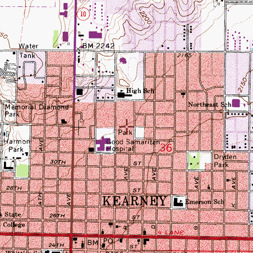 Topographic Map of Seventh Day Adventist Church, NE