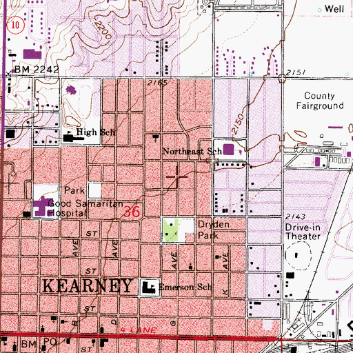 Topographic Map of First Lutheran Church, NE