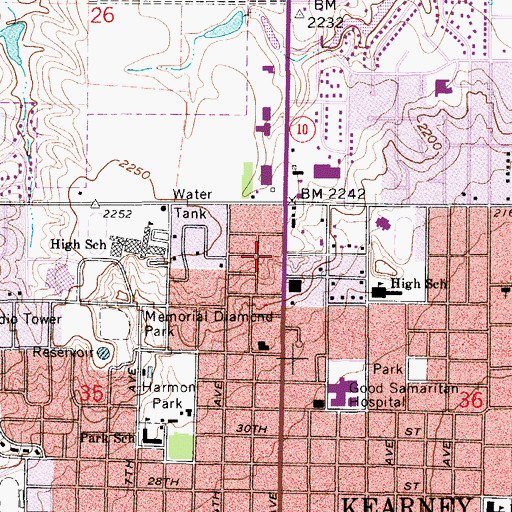 Topographic Map of Immanuel Baptist Church, NE
