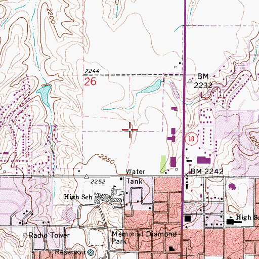 Topographic Map of First Presbyterian Church, NE