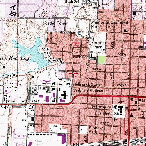 Topographic Map of Campus Lutheran Ministry, NE